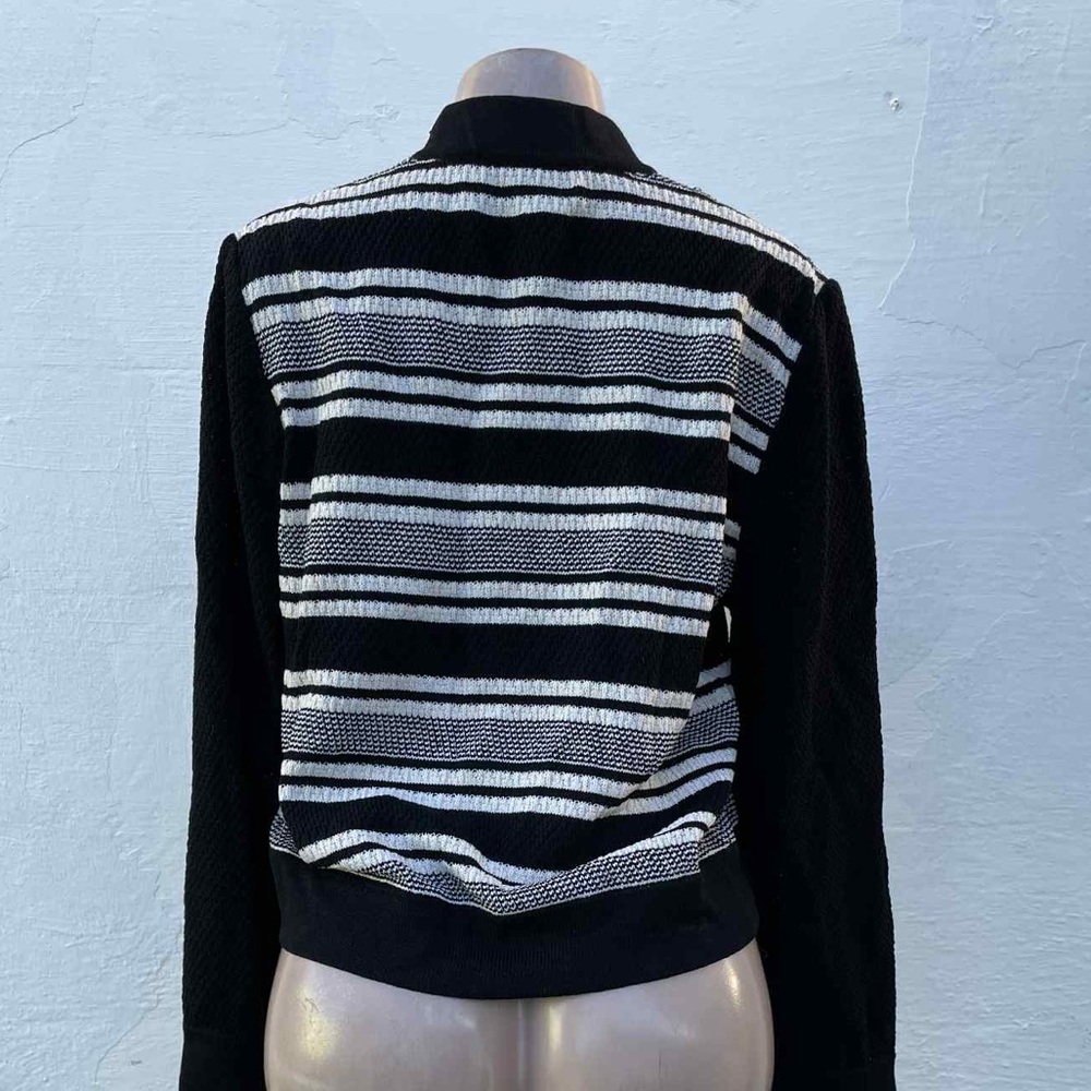 St. John Black and White Striped Knit sweater - Picture 2 of 9